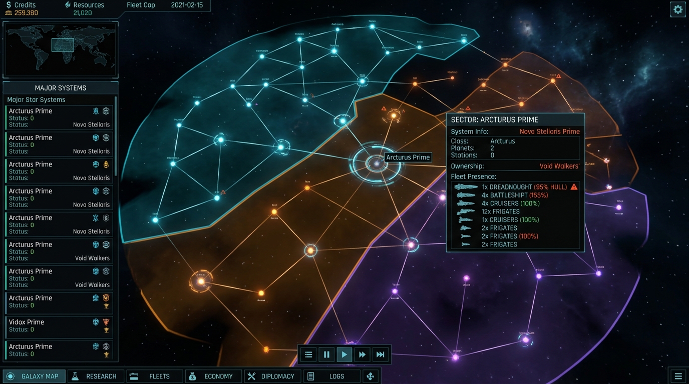 SECTOR STARMAP · GUILD TERRITORIES